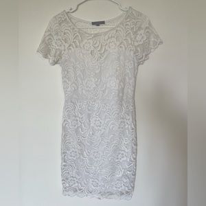 AMBIANCE White Floral Lace Mini Dress